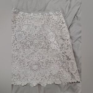 Karen millen women’s floral lace white skirt size 6